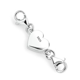 Cierres magnéticos de joyería de plata de ley 925 en forma de corazón Cierres magnéticos para collares y cierres de collar de plata de ley Collar de pulsera doble de plata de ley con cierre de