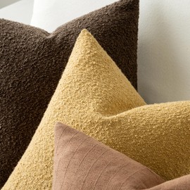 MIULEE Textured Boucle Throw Pillow Cover Gold Accent Solid Lumbar Spring Pillow Case Decorative Soft Pack of 1 Couch Cushion Chair Sofa Bedroom Livingroom Home Decor,12x20 Inch