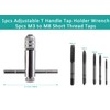 Aracombie 1pcs Adjustable T Handle Tap Holder Wrench with 5pcs