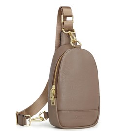 Kattee Sling Bag for Women, Leather Fanny Packs for Women, Small Crossbody Chest Bag with RFID Blocking