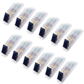 RISOON Solar Strobe Warning Light: Sensitive LED Warning Lamp High Bright Waterproof IP65 Control Flashing Beacon Barricade Construction Safety Traffic Light for Driveways Dock (White,12-PCS)