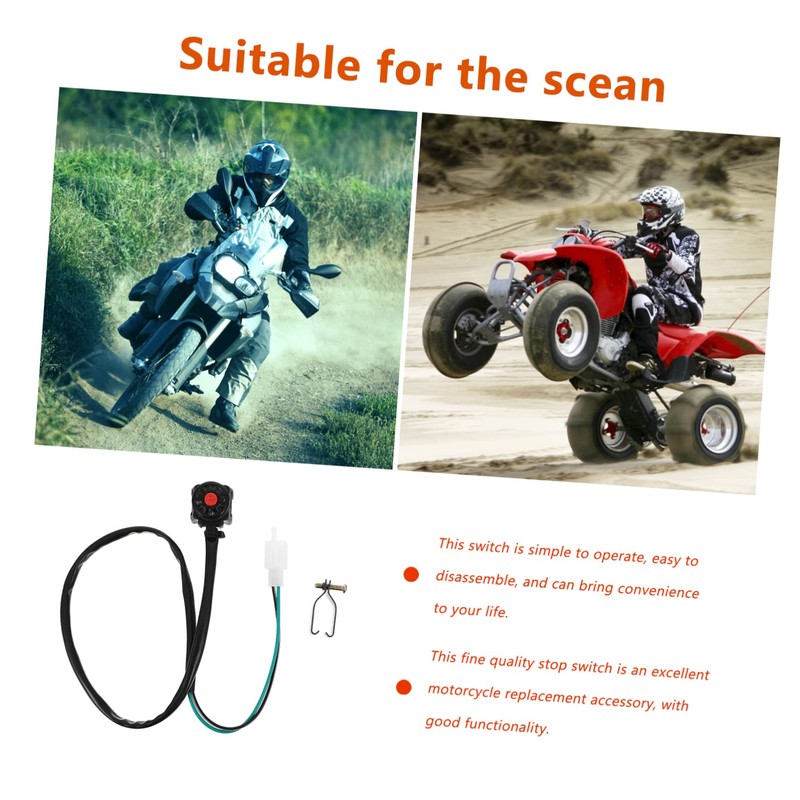 Outanaya 2pcs Motorcycle Kill Stop Horn Button Durable Ignition Switch