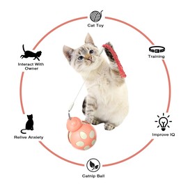 QINNLIIOP 3 in 1 Interactive Cat Toy with Tumbler Cat Toy, Cat Feather Toy, and Cat Food Toy for Indoor Cats - Best Cat Dancer Wire Toy for Training and Iq Increase and Reliving Anxiety