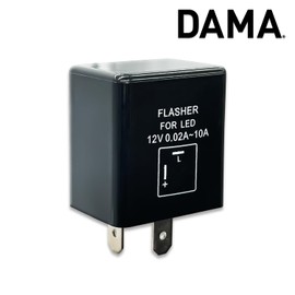 DAMA CF12 2 Pin 12V 0.02A-10A LED Flasher Relay for Motorcycle Scooter Turn Signal Light Fast Hyper Flash Repairs | Pack of (1)