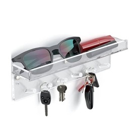 YUEHUA Magnetic Key Holder with Shelf, Decorative Key Storage, Key Hook Modern, Key Holder Wall, Home Decor for Living Room, Bedroom, Kitchen, Bathroom with 6 Hooks