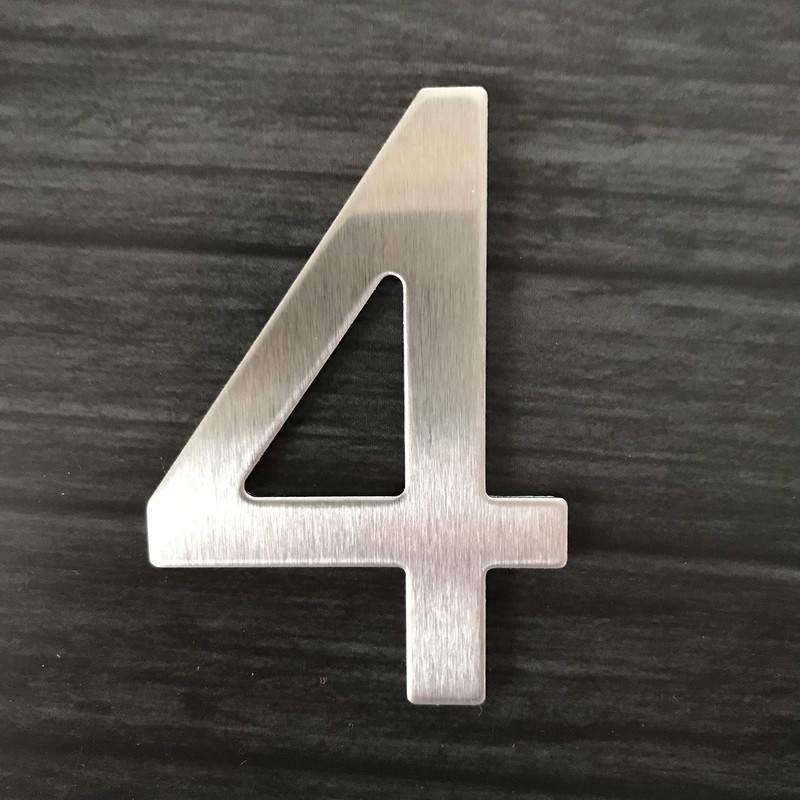 Imaggge.com House or Hotel Number - Brushed Stainless Steel -
