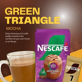 Instant Coffee Bundle Which Includes: 2x Nescafe Mocha Quality Street Green Triangle (7 instant coffee sachets each) Bundled With 1x Donny & Dev Stainless Little Spoon (Coffee Spoon)