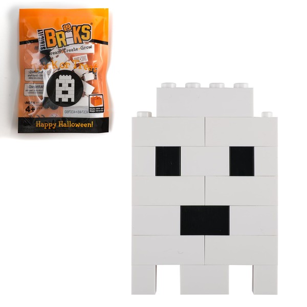 Strictly Briks Toy Building Block, Halloween Ghost Bricks, 15 Trick or Treat Goody Bags, 18 Pieces per Pack, 100% Compatible with All Major Brands, for Kids Ages 4+