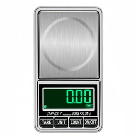 Pocket Scale Digital Jewelry Scale 500g 0.01g Accuracy USB Rechargeable Portable Mini Gram Scale Small Food Scale for Gold Coin Coffee Spice, Batteries Included, with Leather Case