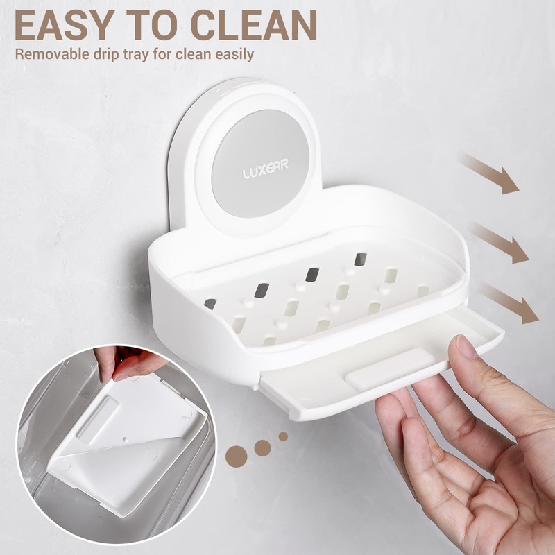 LUXEAR Shower Caddy Suction Cup 2 Pack Suction Shower Basket