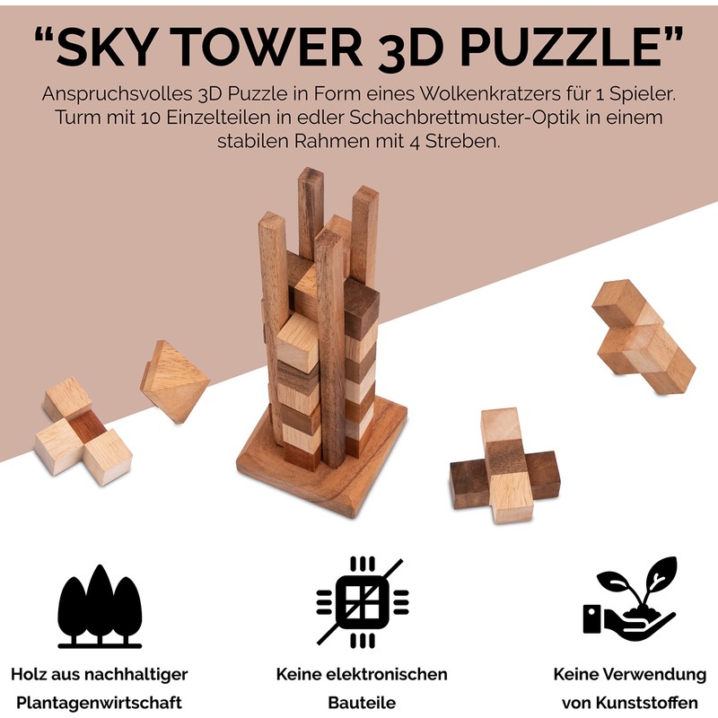 LOGOPLAY Sky Tower - Skyscraper - 3D Puzzle - Thinking
