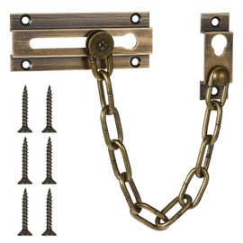 Door-Chain-Lock Chain Door Guard with Lock Security Door Lock Chain Heavy-Duty Chains Locks Door-Guard-Chain Locks for Inside Doors Additional Privacy and Security for Home (Antique)