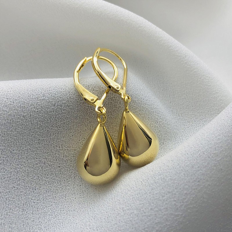 Peasimy Teardrop Leverback Earrings for Women Silver Waterdrop Teardrop Leverback