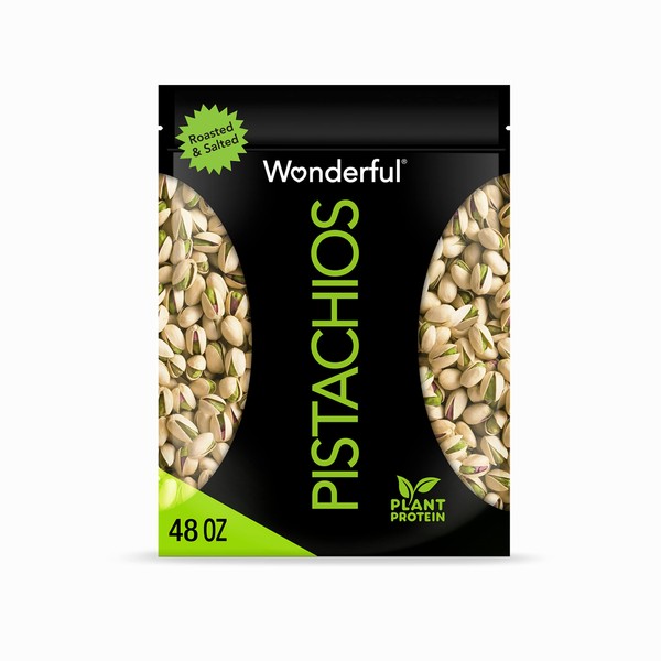 Wonderful Pistachios In Shell, Roasted and Salted Nuts, 48 Ounce