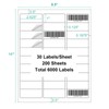 1" X 2-5/8" Address Labels 6000 Labels Sticker Paper for