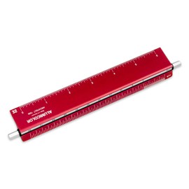 Alumicolor Select-a-Scale Architect Drafting Tool w/Rotating Calibration Rod (6IN, Red)