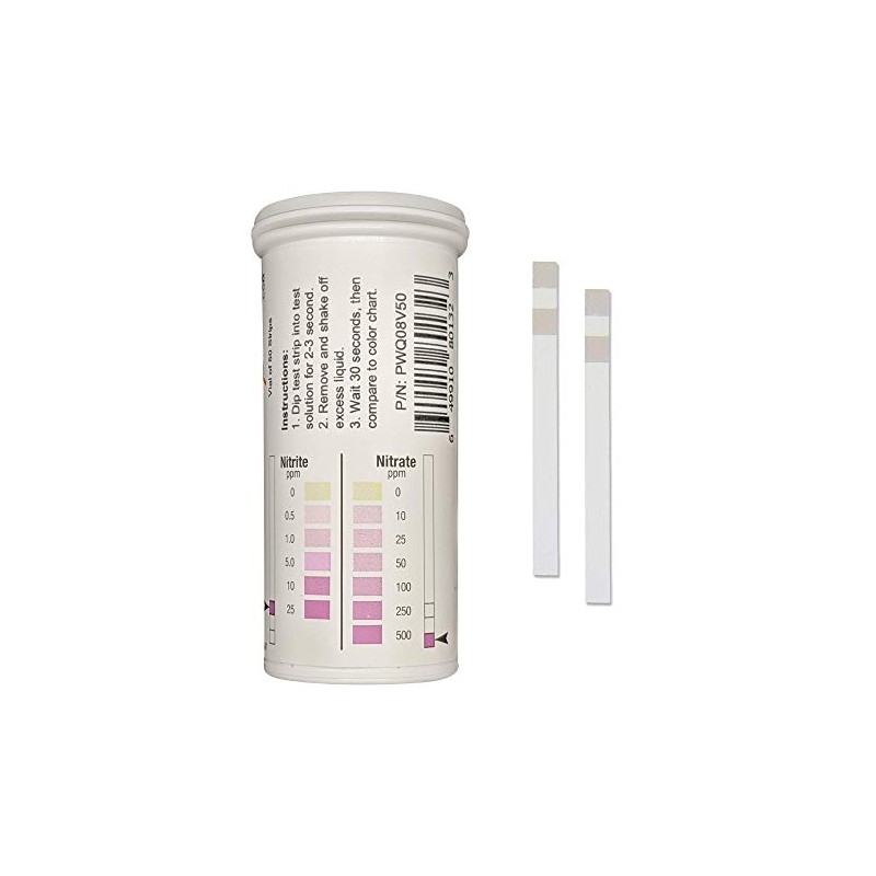 Nitrite 0-25 ppm, Nitrate 0-500 ppm Two Pad Test Strip