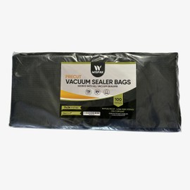 WISPAK Vacuum Sealer Bags food grade BPA free vac seal 100 pieces (Black/Clear, 11x24)