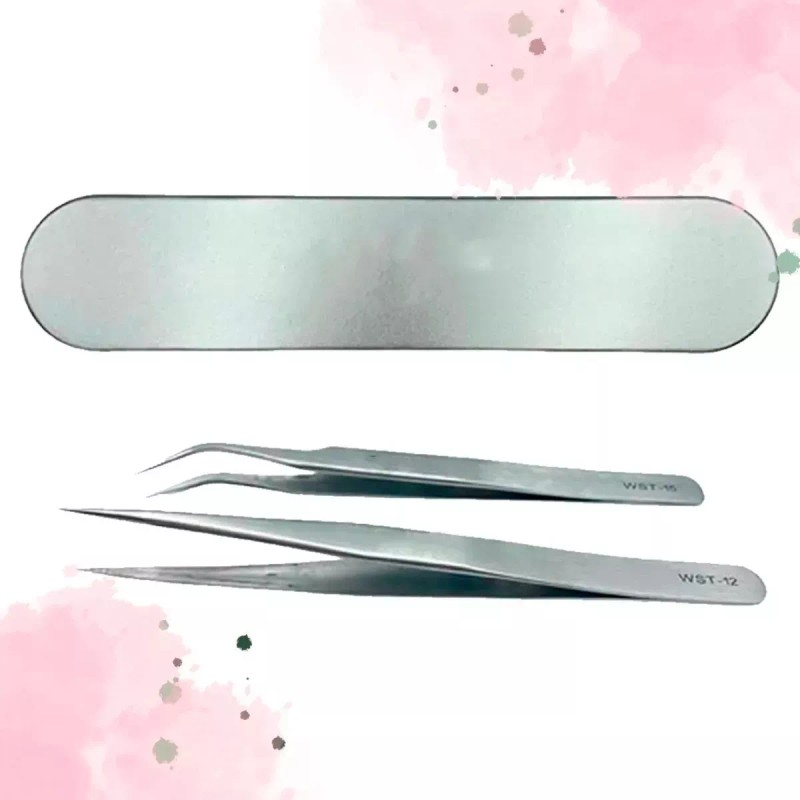 Veraly Pinzas Para Extensión De Pestañas Set 2p Mink 1x1