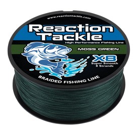 Reaction Tackle Braided Fishing Line - 8 Strand Moss Green 10LB 1500yd