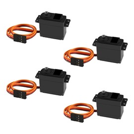 4pcs RC Servo Moto Metal Gear Servo High Speed Torque Digital Servo Motor Compatible with Smart Car Robot Boat RC Helicopter Aircraft Control JR Futaba (Control Angle 180)