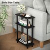 Apicizon Small Narrow Side Table, 3-Tier Skinny End Table with