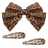 Bow Hair Clips Set for Women Handmade Leopard Hair Clips