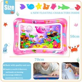 COSORO Tummy Time Mat Inflatable Water Mat for Babies,70 * 50cm Pink Whale Water Cushion Baby Inflatable Water Play Mat Sensory Toy for Infants,Toddlers Baby Toys 3-12 Months Newborn Girls Boys Gifts