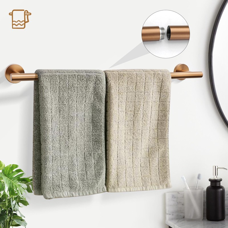 TURS Brushed Rose Gold 5 Piece Bathroom Hardware Set, SUS304