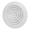 ABS Plastic Round Vent Cover, White Panel, 150mm Rotating Louver