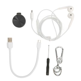 Keychain Voice Recorder Intelligent HD Noise Reduction MP3 Player U Disk Voice Activated Recorder for Lectures Meetings Neutral English Black 8GB