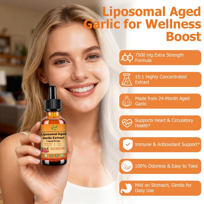 Liposomal Aged Garlic Extract Liquid Drop 500 mg, 15:1 Extract,