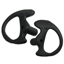MaximalPower Two Way Radio Left & Right Medium Size Soft Silicon Open Ear Insert Earbud Earmould for Acoustic Coil Tube -Black Color