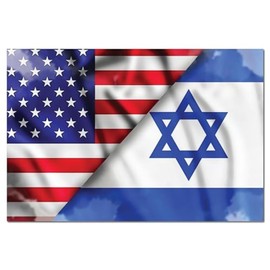 Magnet Me Up American and Israeli Flag Magnet Decal, 4x6 Inches, 5 Pack, Blue and White, Heavy Duty Automotive Magnet for Car, Truck, SUV, Support and Stand with Israel