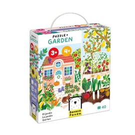 Banana Panda What Grows in The Garden? Puzzle Set for Kids | 40-Piece Puzzle + 32 Tiles + Educational Poster | Nature Learning Toy for Age 3+ | Fruits & Vegetables Game for Preschoolers