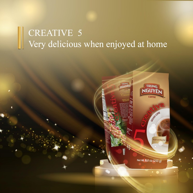 TRUNG NGUYEN COFFEE Creative 5, Ground Coffee, 100% Arabica, 8.8