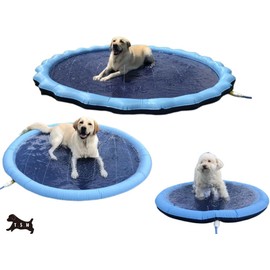 Fountain Mat Pool (L, 59.1 inches (150 cm) for Pets, Pool for Kids, Durable, Dogs, Children's Pool, Foldable, Baby Pool, Portable, Simple, Summer, Playing in the Water, Small Dogs, Medium Dogs, Large