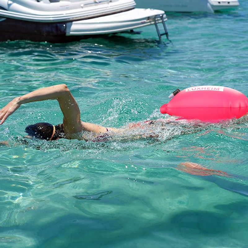 LUXHEIM 2pcs Swim Buoy Tow Float Dry Bag Inflatable for