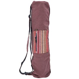 GURU SHOP Boho Yoga Mat Bag, Yoga Bag from Nepal - Brown, Men/Women, Cotton, Size: One Size, 70 x 24 x 14 cm, Bags for Yoga Mats