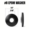 100 PCs #8 EPDM Bonded Sealing Washers, 304 Stainless Steel
