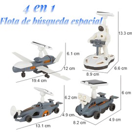 Juguete Educativo para Robots Solar, Juguetes Stem 4 en 1, Proyectos Stem para 8 a 15 Años, Robot de Juguete Solar 4 en 1, Juguetes Espaciales de Robot Solar, Kits de Ciencia de Construcción (4en1)