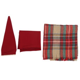 Infant Soft Cotton Blanket Hat Wraps Set Christmas Theme Newborn Baby Photography PropsRed