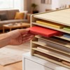 Gtouse Wooden Construction Paper Organizer 20" x 13.5", 6 Tier
