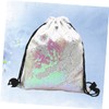SHOWERORO Sequin Sackpack Drawstring Backpack Women Tote Bag Polyester Storage