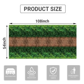 Auch 3pcs Forest Path Tablecloth Dinosaur Party Tablecloth Woodland Birthday Party Supplies Safari Jungle Party Decorations for Baby Shower, Picnic, Camping 108 x 54 inch