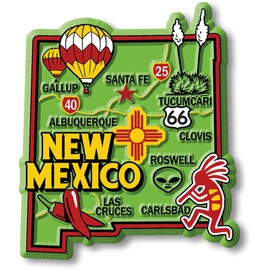 New Mexico Colorful State Magnet by Classic Magnets, 2.7" x 3.1", Collectible Souvenirs Made in The USA