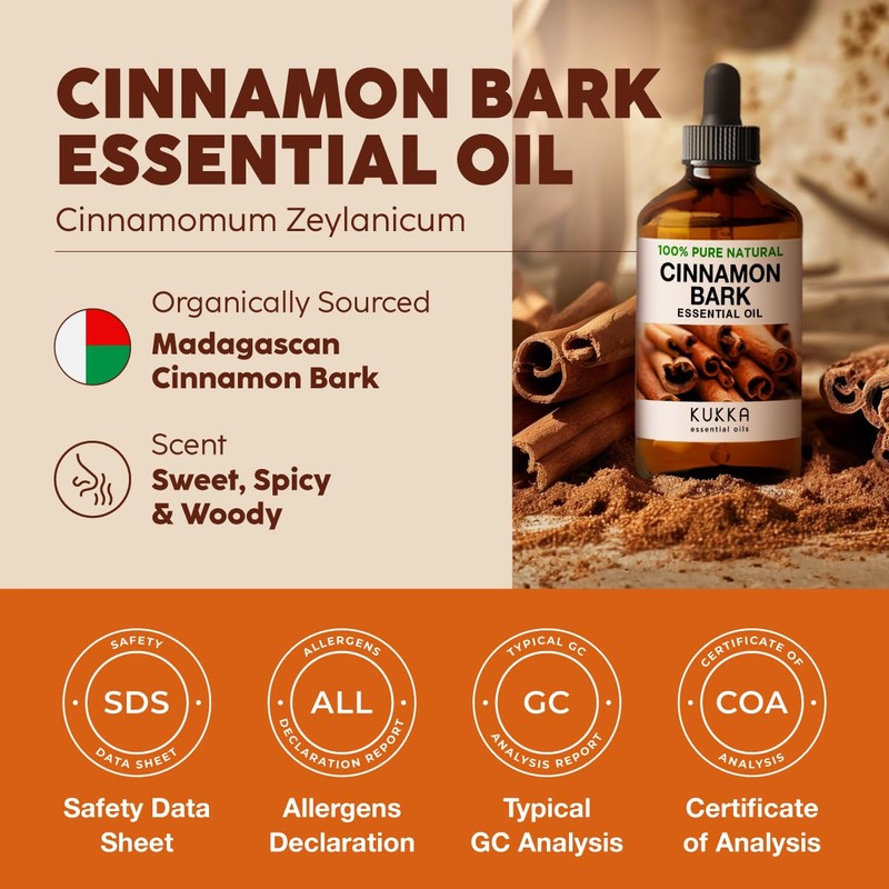 KUKKA essential oils Kukka Cinnamon Essential Oil for Diffuser -