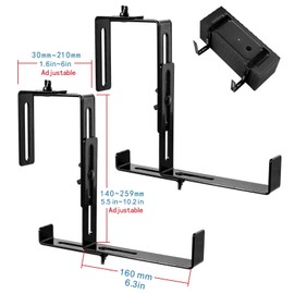 Leinuosen 8 Pcs Adjustable Window Boxes Brackets Planter Box Bracket Heavy Duty Deck Railing Hanging Flower Stand for Windowsill Garden Fence Balcony (Black)