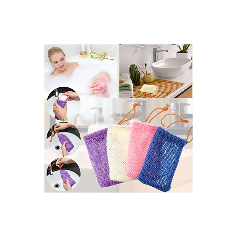 Shappy 8 bolsas de malla exfoliante para soporte de ducha,
