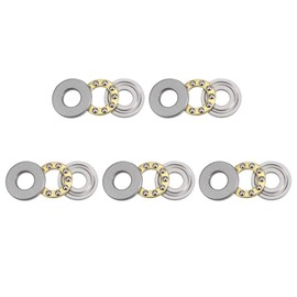 sourcing map 5pcs F8-19M Thrust Ball Bearings 8mm x 19mm x 7mm Chrome Steel Single Direction